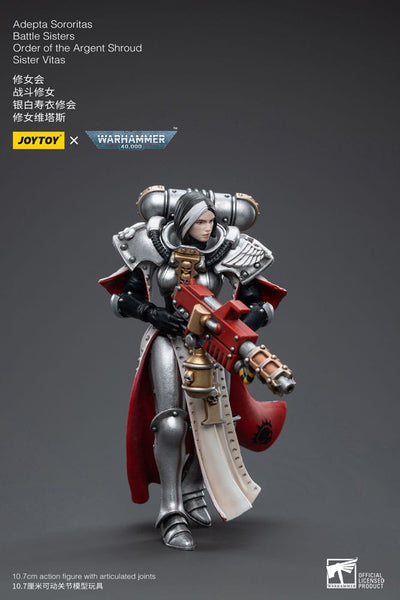 Warhammer 40k Action Figure 1/18 Adepta Sororitas Battle Sisters Order of the Argent Shroud Sister Vitas 11cm - Action Figures - Joy Toy (CN) - Hobby Figures UK