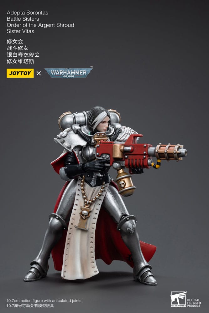 Warhammer 40k Action Figure 1/18 Adepta Sororitas Battle Sisters Order of the Argent Shroud Sister Vitas 11cm - Action Figures - Joy Toy (CN) - Hobby Figures UK