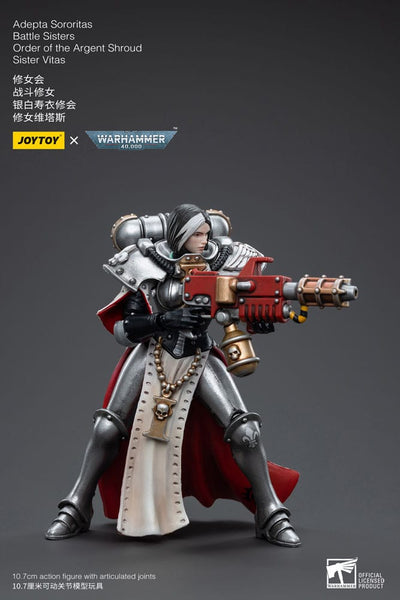 Warhammer 40k Action Figure 1/18 Adepta Sororitas Battle Sisters Order of the Argent Shroud Sister Vitas 11cm - Action Figures - Joy Toy (CN) - Hobby Figures UK