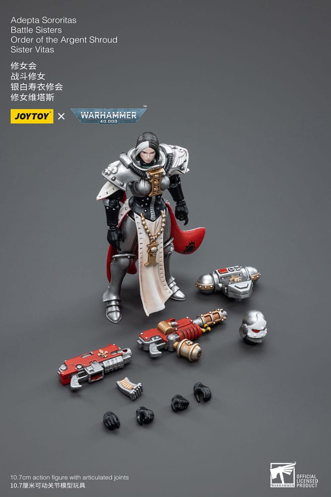 Warhammer 40k Action Figure 1/18 Adepta Sororitas Battle Sisters Order of the Argent Shroud Sister Vitas 11cm - Action Figures - Joy Toy (CN) - Hobby Figures UK