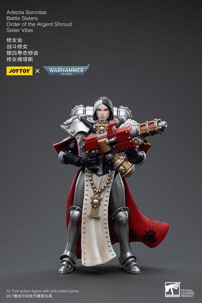 Warhammer 40k Action Figure 1/18 Adepta Sororitas Battle Sisters Order of the Argent Shroud Sister Vitas 11cm - Action Figures - Joy Toy (CN) - Hobby Figures UK