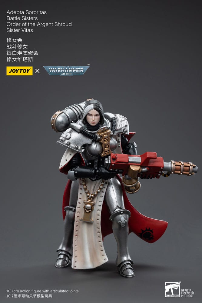 Warhammer 40k Action Figure 1/18 Adepta Sororitas Battle Sisters Order of the Argent Shroud Sister Vitas 11cm - Action Figures - Joy Toy (CN) - Hobby Figures UK