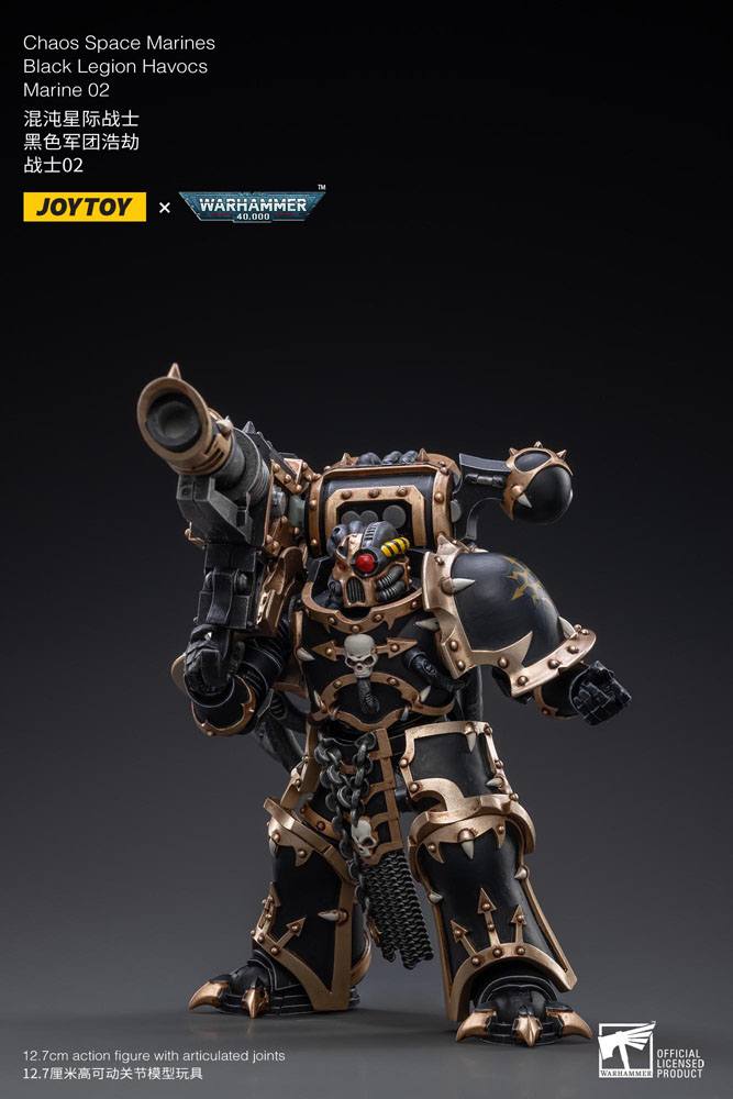 Warhammer 40k Action Figure 1/18 Black Legion Havocs Marine 02 13cm - Action Figures - Joy Toy (CN) - Hobby Figures UK