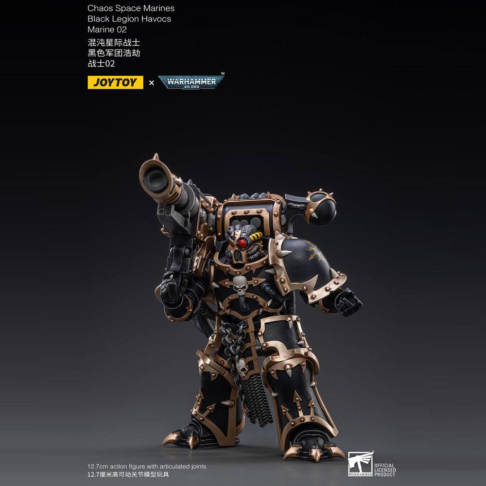 Warhammer 40k Action Figure 1/18 Black Legion Havocs Marine 02 13cm - Action Figures - Joy Toy (CN) - Hobby Figures UK