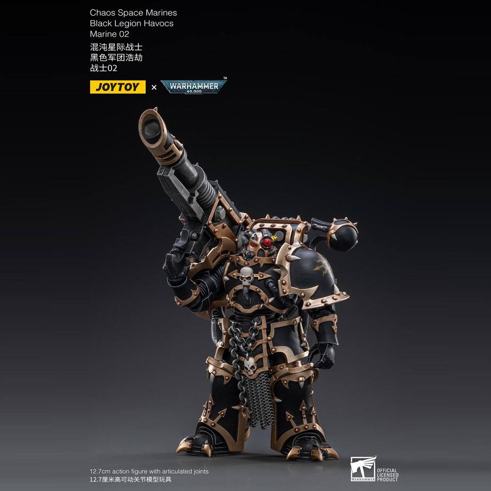 Warhammer 40k Action Figure 1/18 Black Legion Havocs Marine 02 13cm - Action Figures - Joy Toy (CN) - Hobby Figures UK