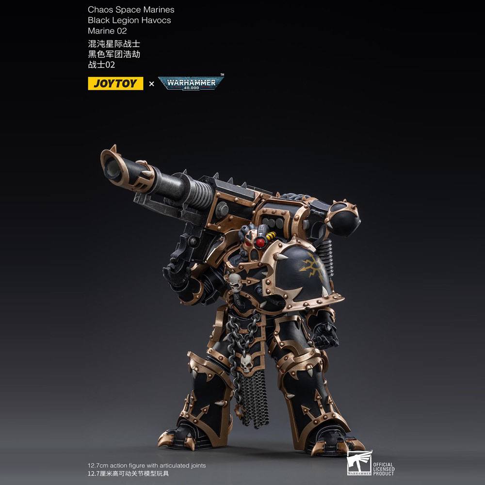 Warhammer 40k Action Figure 1/18 Black Legion Havocs Marine 02 13cm - Action Figures - Joy Toy (CN) - Hobby Figures UK
