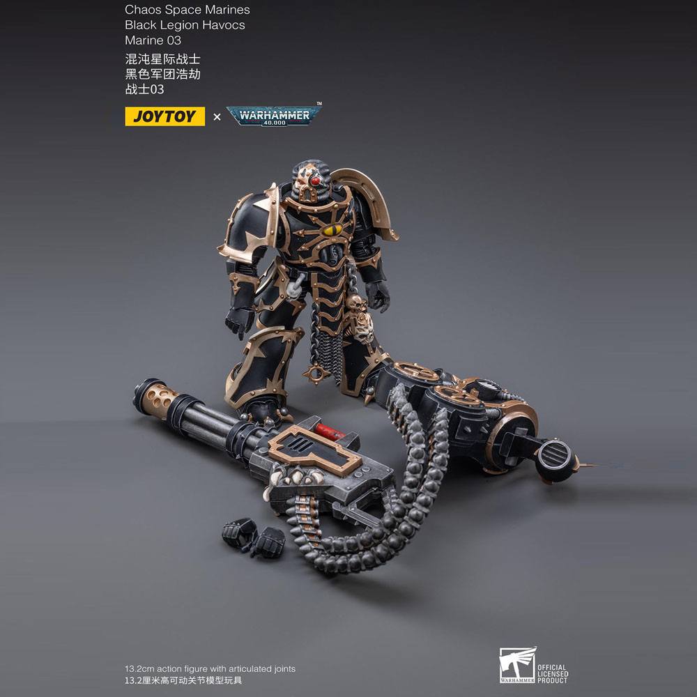 Warhammer 40k Action Figure 1/18 Black Legion Havocs Marine 03 13cm - Action Figures - Joy Toy (CN) - Hobby Figures UK