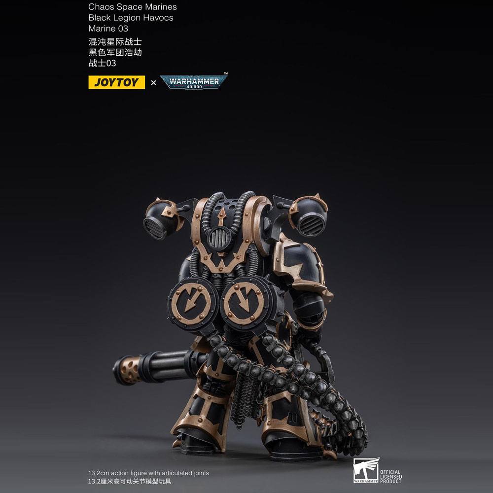 Warhammer 40k Action Figure 1/18 Black Legion Havocs Marine 03 13cm - Action Figures - Joy Toy (CN) - Hobby Figures UK