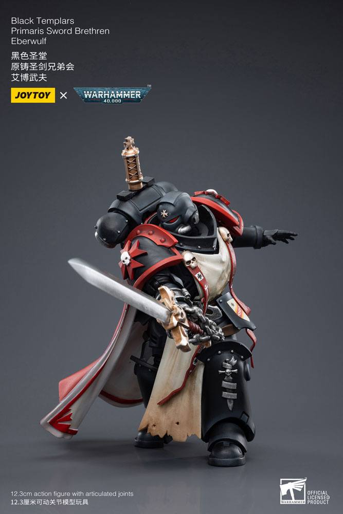 Warhammer 40k Action Figure 1/18 Black Templars Primaris Sword Brethren Eberwulf 12cm - Action Figures - Joy Toy (CN) - Hobby Figures UK