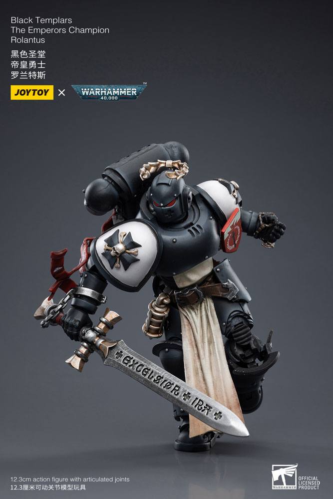 Warhammer 40k Action Figure 1/18 Black Templars The Emperors Champion Rolantus 12cm - Action Figures - Joy Toy (CN) - Hobby Figures UK
