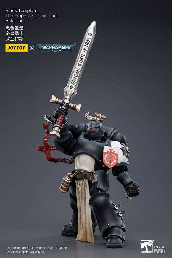 Warhammer 40k Action Figure 1/18 Black Templars The Emperors Champion Rolantus 12cm - Action Figures - Joy Toy (CN) - Hobby Figures UK
