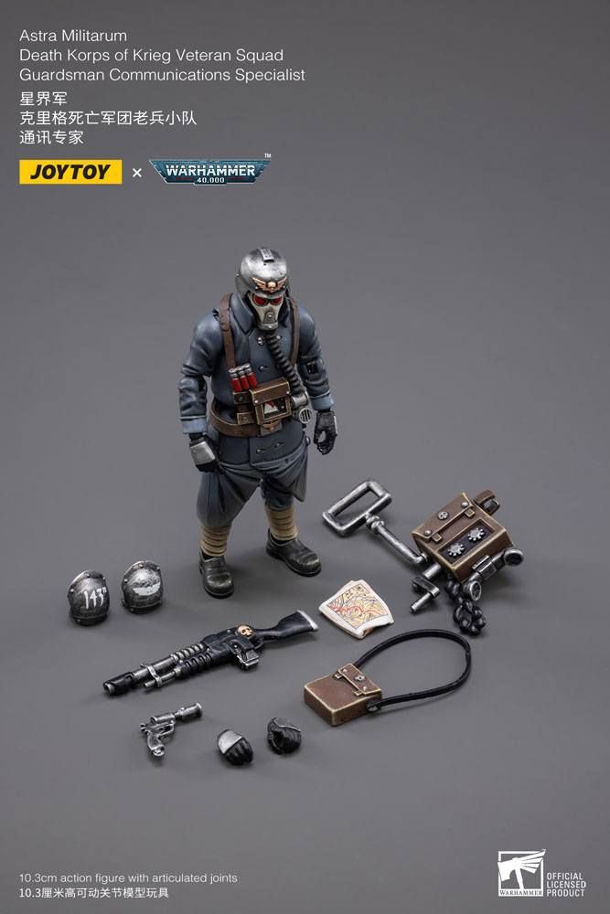 Warhammer 40k Action Figure 1/18 Death Korps of Krieg Veteran Squad Guardsman Communications Specialist 10cm - Action Figures - Joy Toy (CN) - Hobby Figures UK