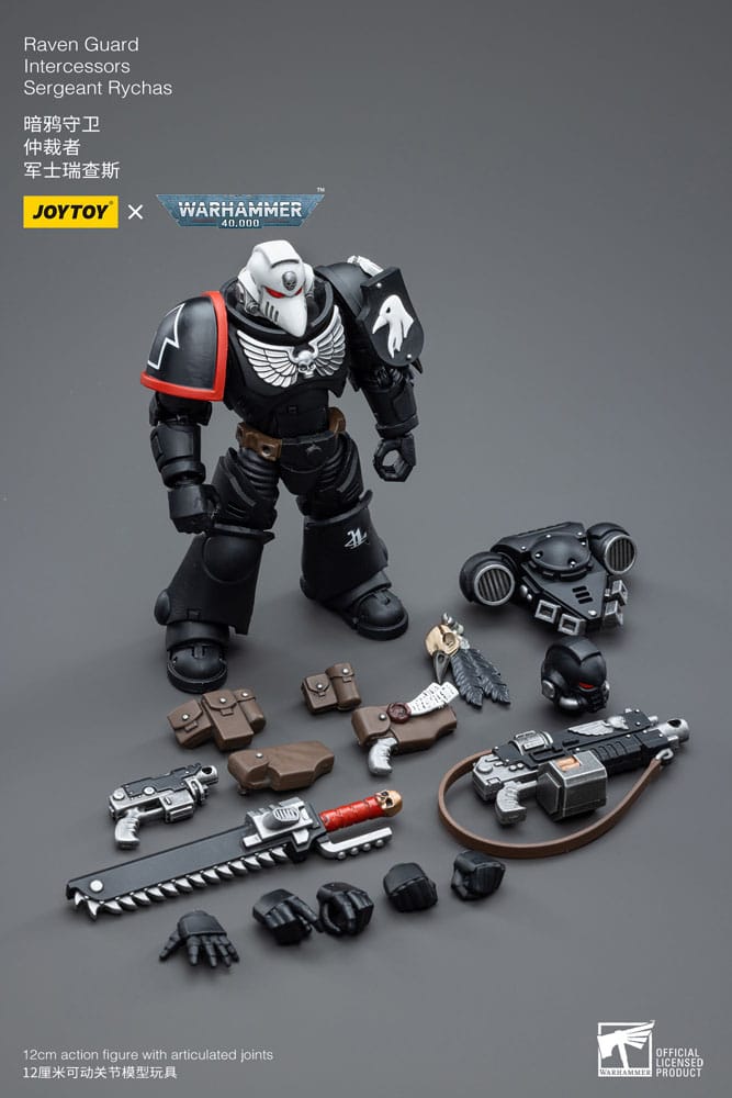 Warhammer 40k Action Figure 1/18 Raven Guard Intercessors Sergeant Rychas 12cm - Action Figures - Joy Toy (CN) - Hobby Figures UK