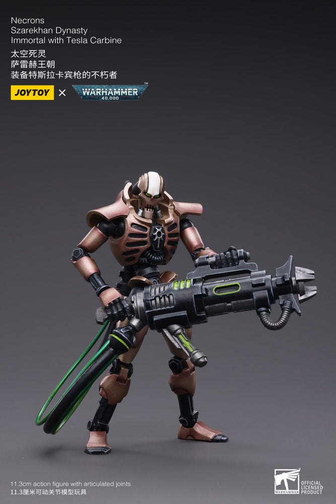 Warhammer 40k Action Figure 2-Pack 1/18 Necrons Szarekhan Dynasty Immortal with Tesla Carbine 11cm - Action Figures - Joy Toy (CN) - Hobby Figures UK