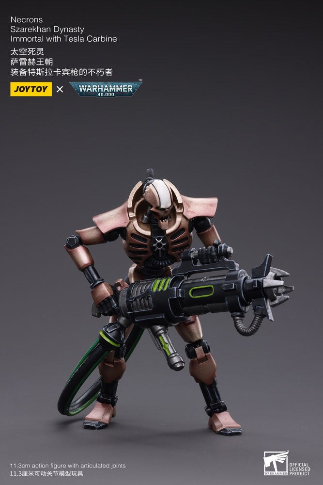 Warhammer 40k Action Figure 2-Pack 1/18 Necrons Szarekhan Dynasty Immortal with Tesla Carbine 11cm - Action Figures - Joy Toy (CN) - Hobby Figures UK
