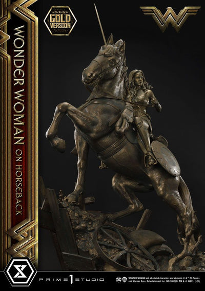 Wonder Woman Statue Wonder Woman on Horseback Gold Version 138cm - Scale Statue - Prime 1 Studio - Hobby Figures UK