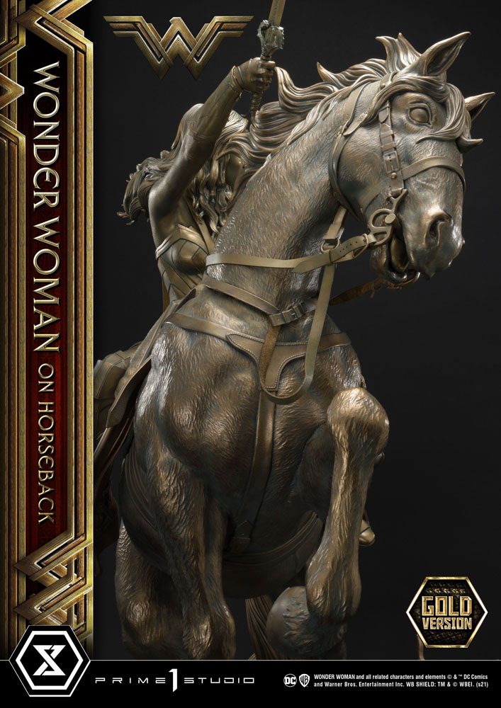 Wonder Woman Statue Wonder Woman on Horseback Gold Version 138cm - Scale Statue - Prime 1 Studio - Hobby Figures UK