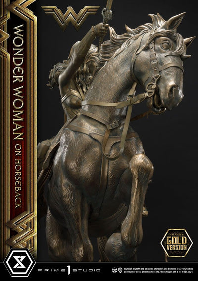 Wonder Woman Statue Wonder Woman on Horseback Gold Version 138cm - Scale Statue - Prime 1 Studio - Hobby Figures UK