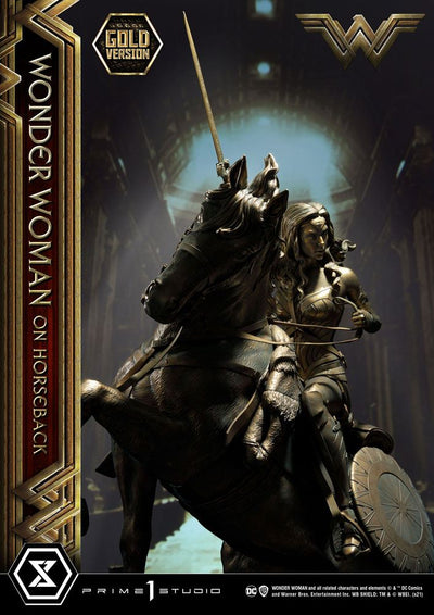 Wonder Woman Statue Wonder Woman on Horseback Gold Version 138cm - Scale Statue - Prime 1 Studio - Hobby Figures UK