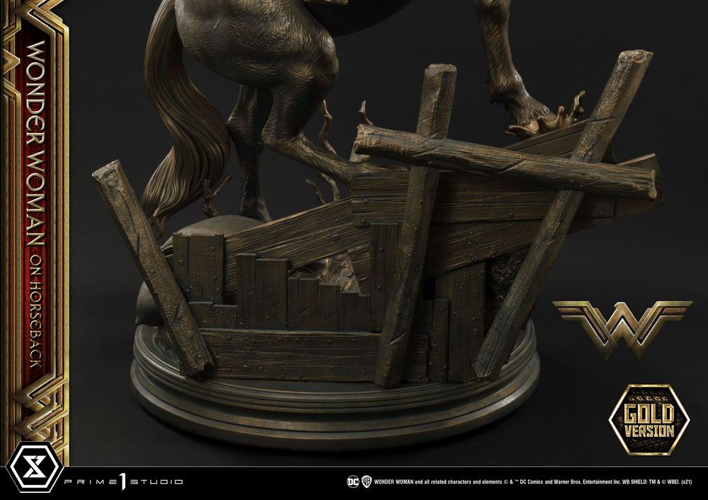 Wonder Woman Statue Wonder Woman on Horseback Gold Version 138cm - Scale Statue - Prime 1 Studio - Hobby Figures UK
