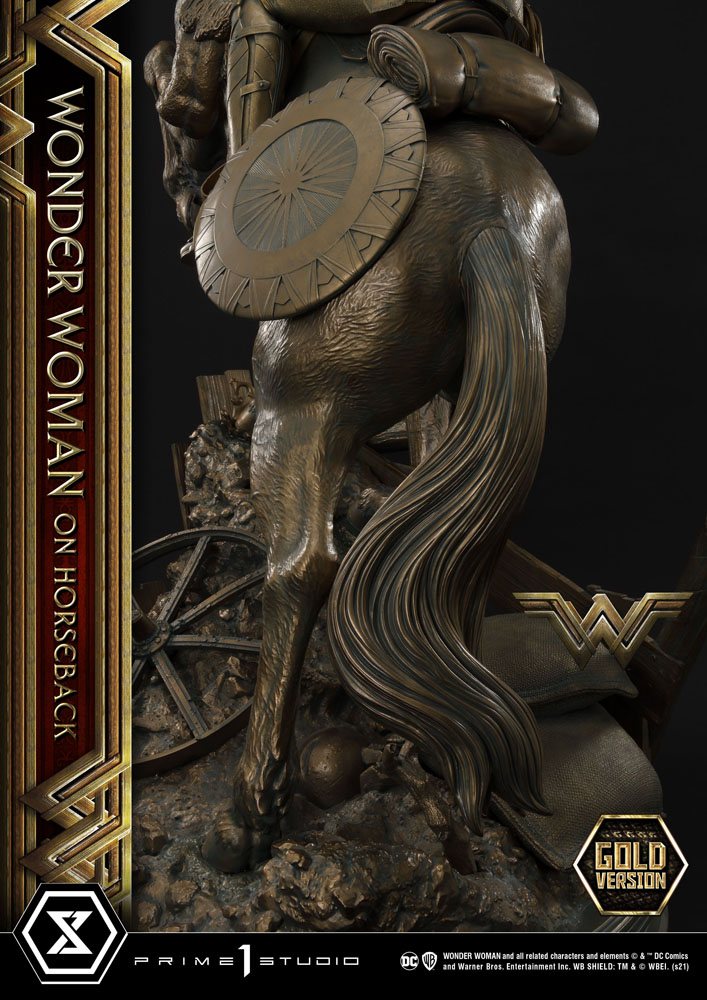 Wonder Woman Statue Wonder Woman on Horseback Gold Version 138cm - Scale Statue - Prime 1 Studio - Hobby Figures UK