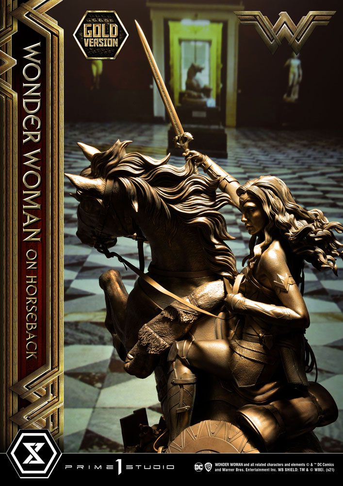 Wonder Woman Statue Wonder Woman on Horseback Gold Version 138cm - Scale Statue - Prime 1 Studio - Hobby Figures UK