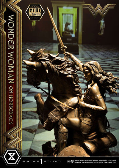 Wonder Woman Statue Wonder Woman on Horseback Gold Version 138cm - Scale Statue - Prime 1 Studio - Hobby Figures UK