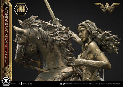 Wonder Woman Statue Wonder Woman on Horseback Gold Version 138cm - Scale Statue - Prime 1 Studio - Hobby Figures UK
