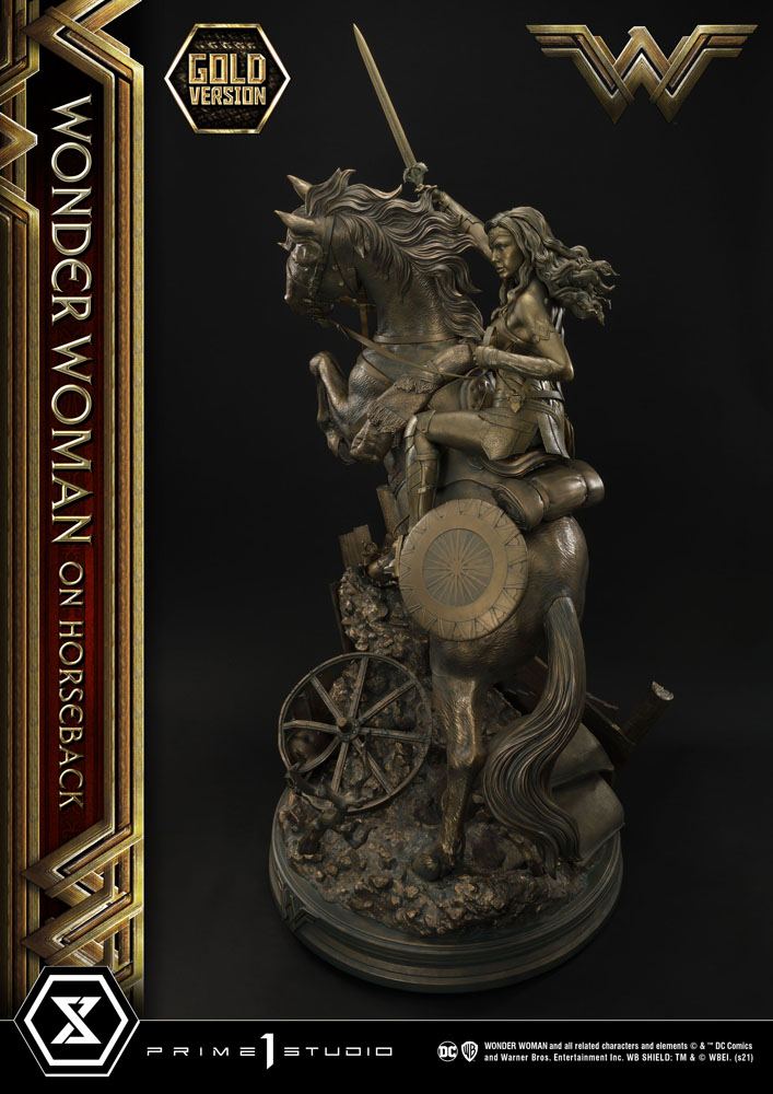 Wonder Woman Statue Wonder Woman on Horseback Gold Version 138cm - Scale Statue - Prime 1 Studio - Hobby Figures UK