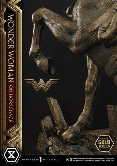 Wonder Woman Statue Wonder Woman on Horseback Gold Version 138cm - Scale Statue - Prime 1 Studio - Hobby Figures UK