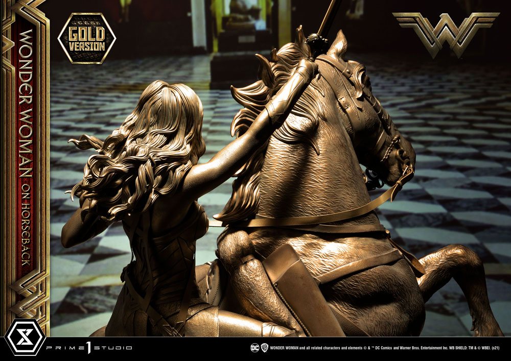 Wonder Woman Statue Wonder Woman on Horseback Gold Version 138cm - Scale Statue - Prime 1 Studio - Hobby Figures UK