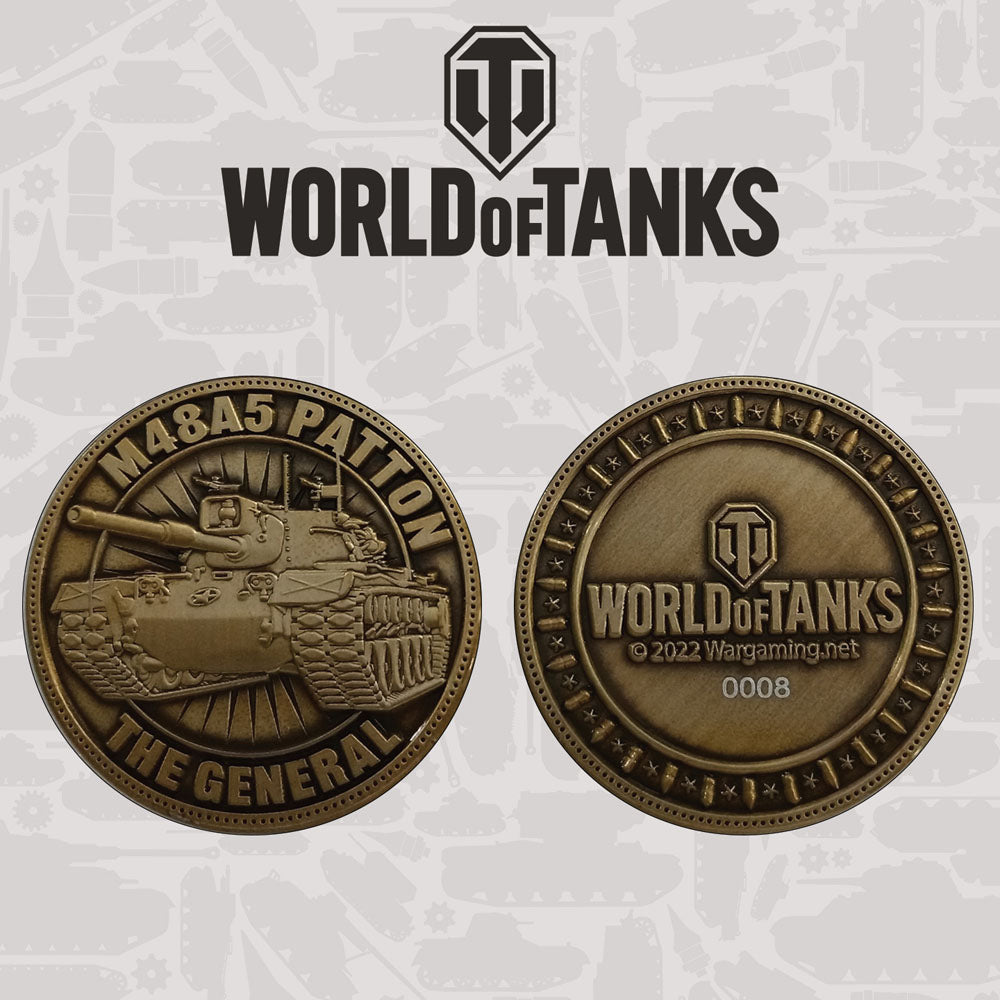 World of Tanks Collectable Coin Patton Tank Limited Editon - Scale Statue - FaNaTtik - Hobby Figures UK